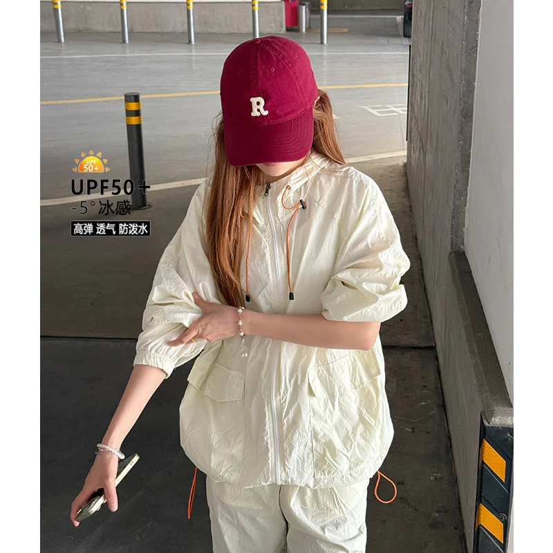 UPF50+冰感防晒衣男女夏季新款透气清凉超薄防紫外线连帽防晒服