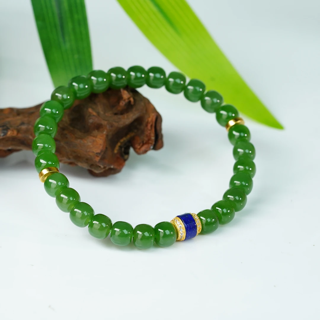 【小北好物】和田玉DIY单圈手串17QH55X176【多样性发一件】约6*7mm