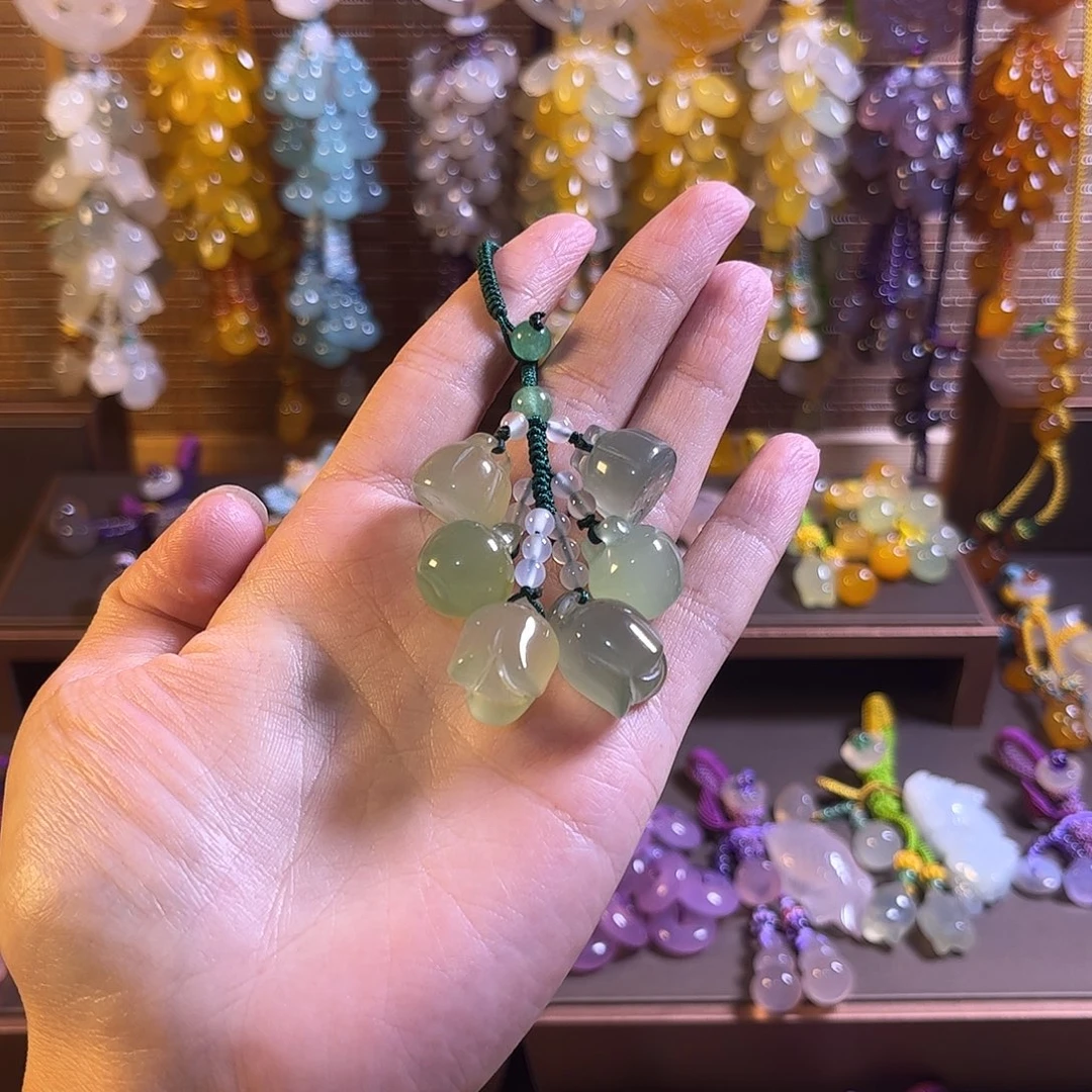 瞭***选玛瑙/玉髓未镶嵌车挂福利款钥匙扣