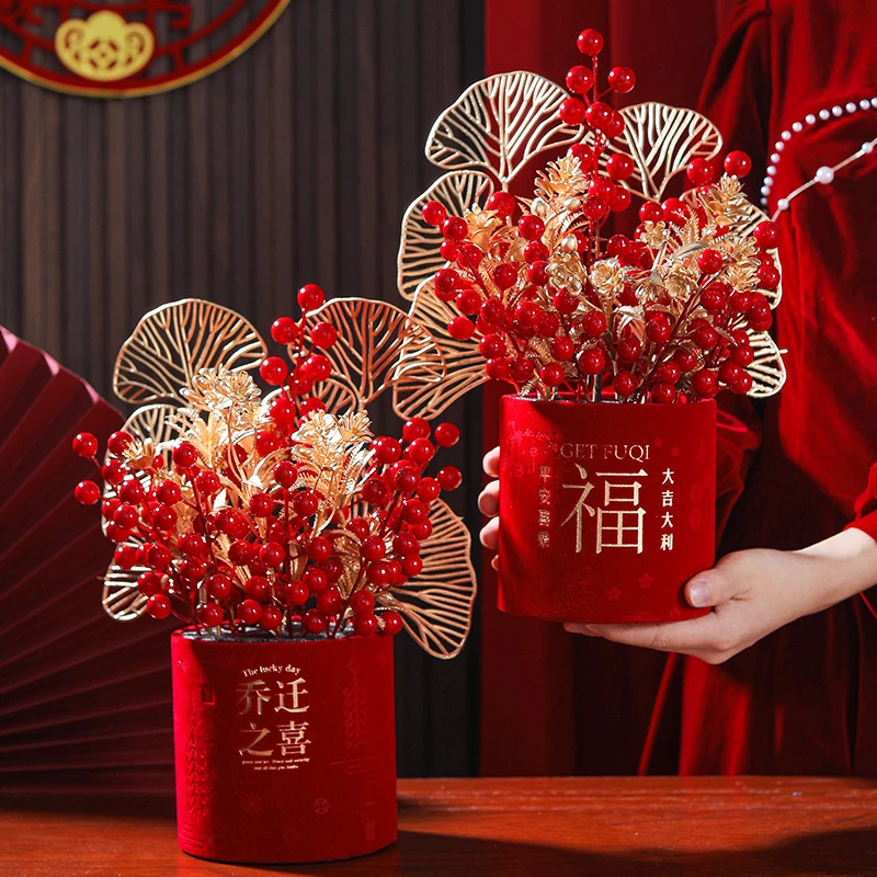 乔迁之喜客厅发财果福桶摆件新居布置装饰用品搬家入宅仪式礼物