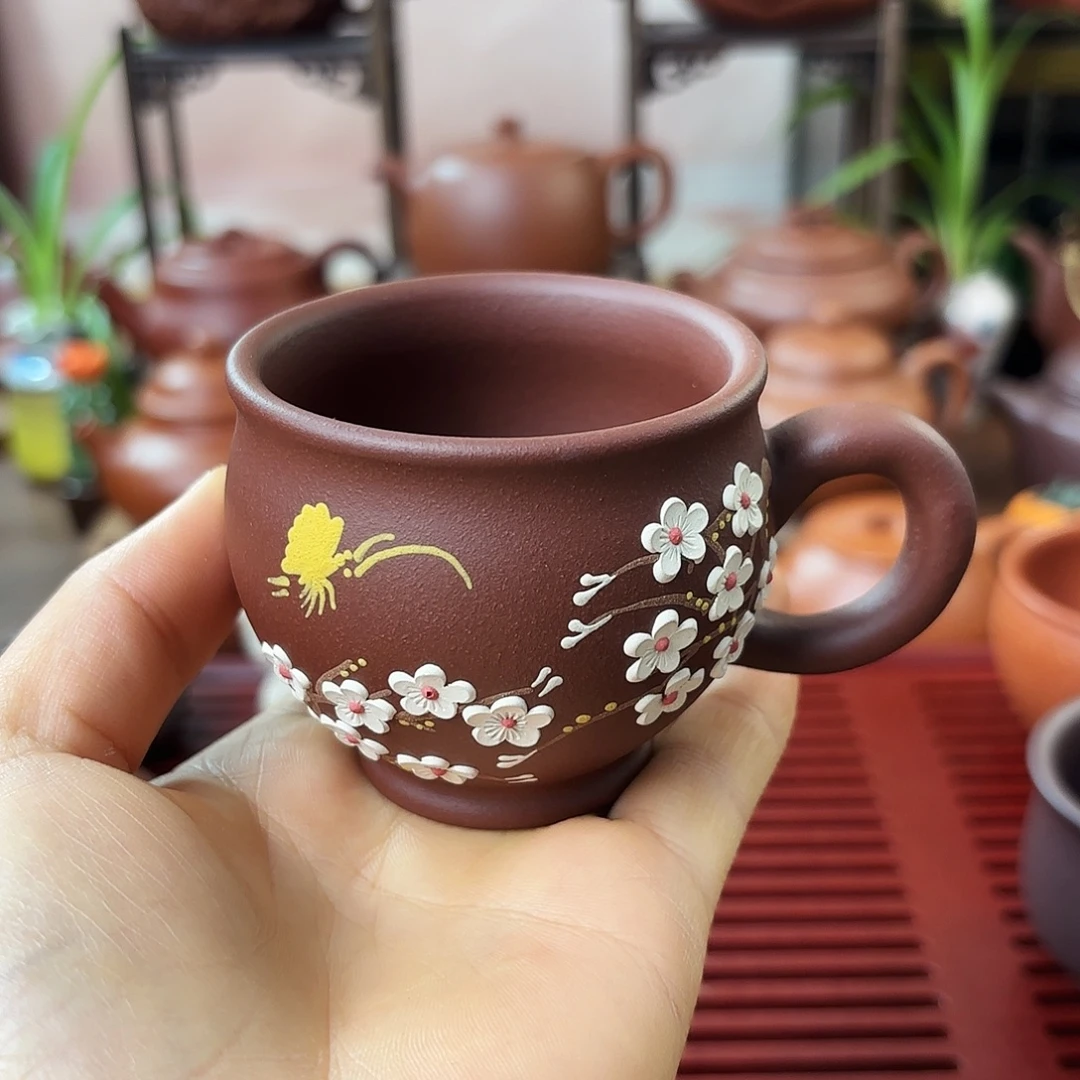 紫砂茶杯主人杯紫泥100cc