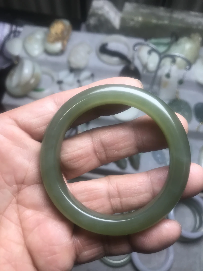 正品和田玉青海料手镯