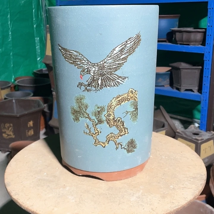 蓝老鹰笔筒大花盆花盆
