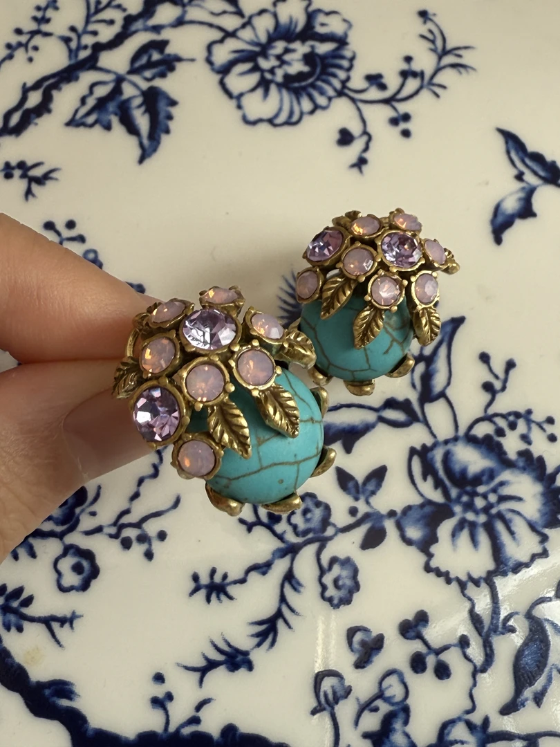 铜合金仿水晶耳饰 松松系列铜合金仿水  铜合金耳饰【WRR2380】