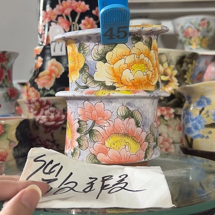 景德镇幸运花盆手绘韩式花盆