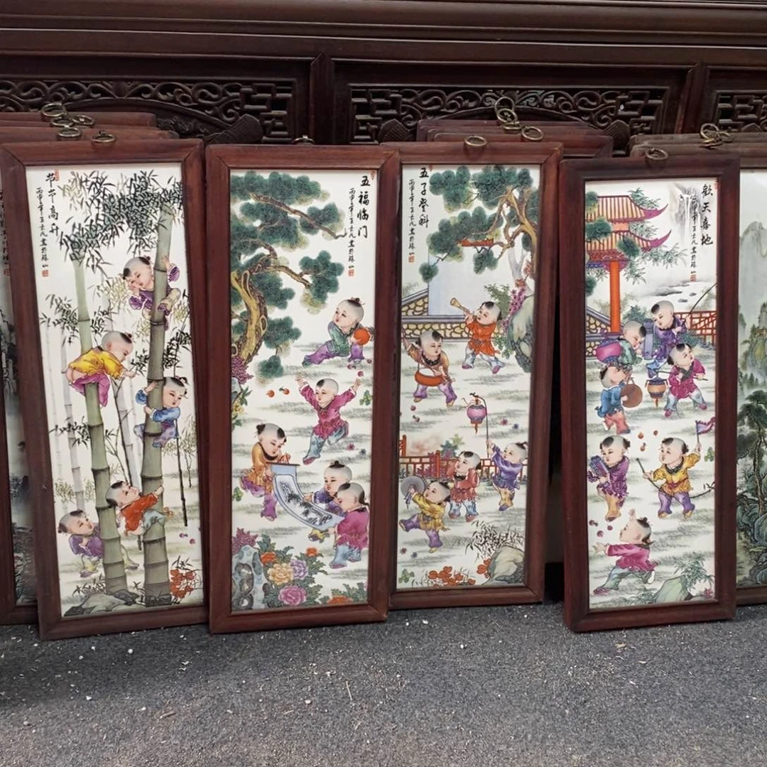 瓷片55*21*4 景德镇瓷板画柴窑烧制