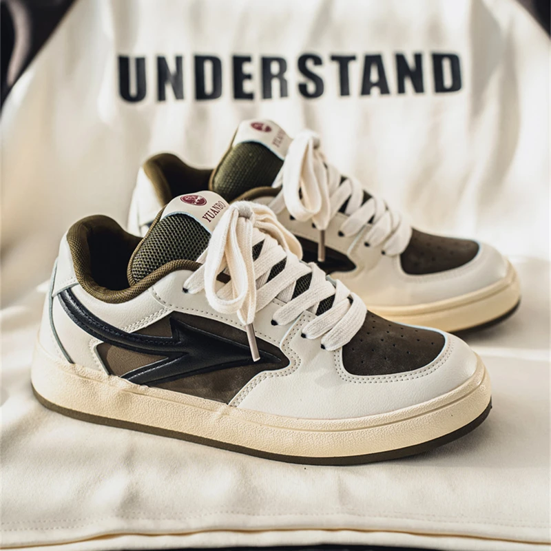 设计师潮流休闲板鞋2025年新款港风百搭男生板鞋厚底透气增高男鞋