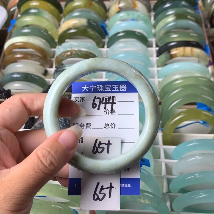 未镶嵌蛇纹石玉手镯6744