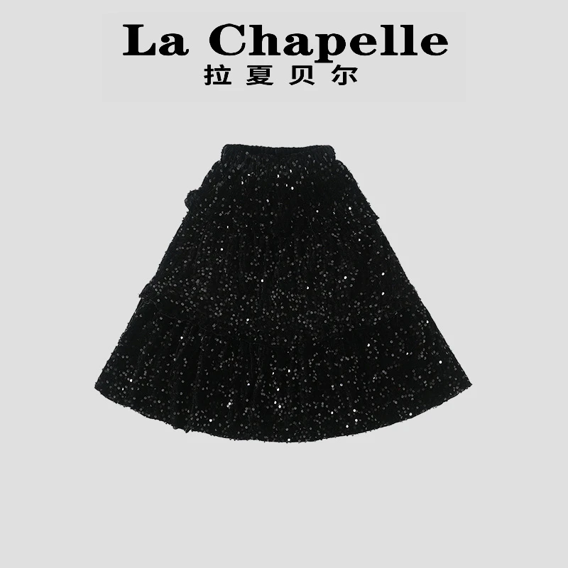 La Chapelle【拉夏贝尔】时尚女童秋冬厚款流苏休闲半身裙LA1454