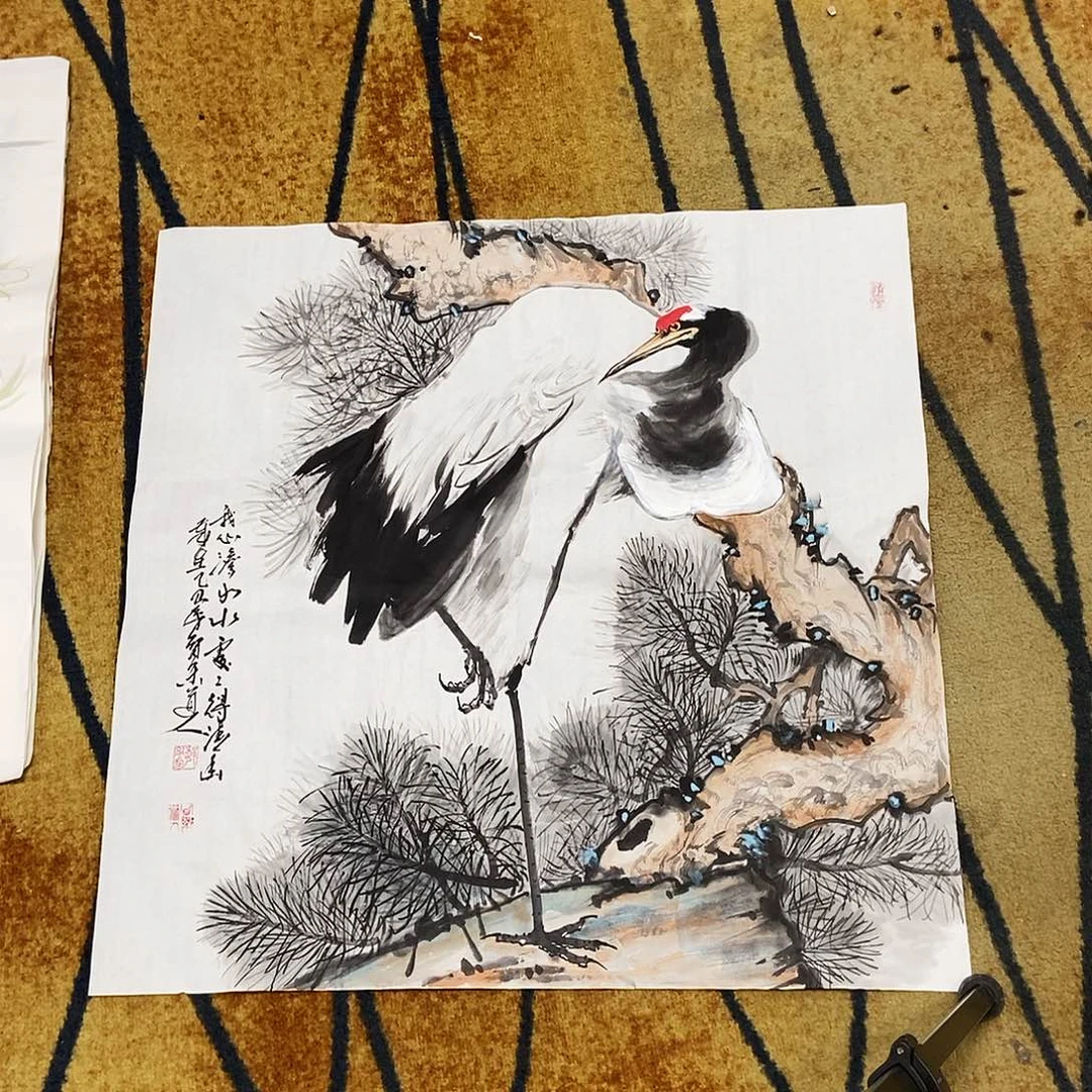 国画贫乐道人手绘花鸟68.68