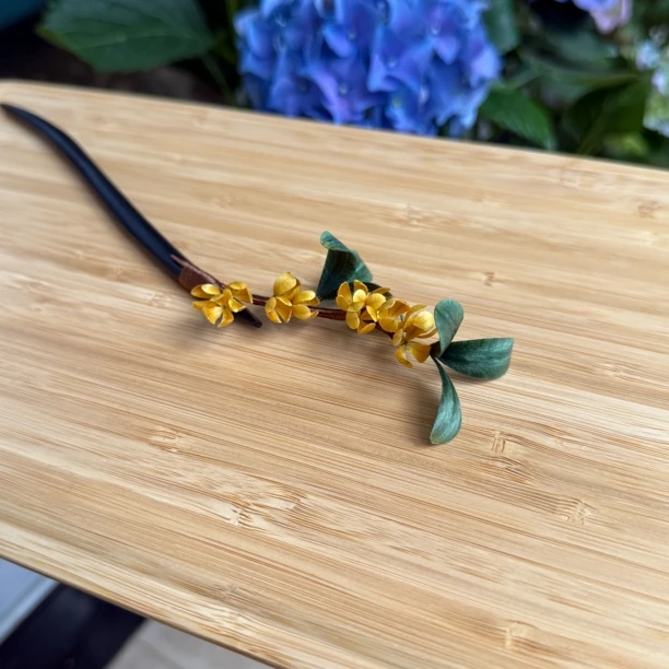 no退换古风少女风绒花桂花森系中国风发簪百搭复古手工