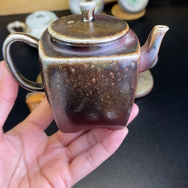 燃薪柴烧茶器四方壶
