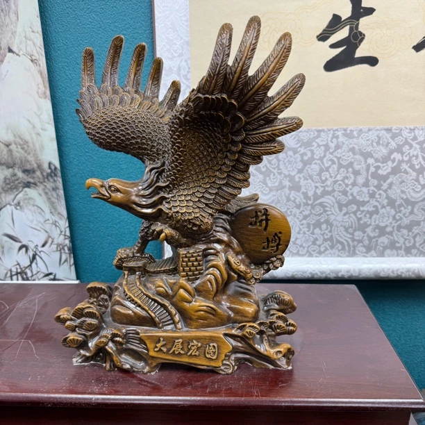 大展宏图老鹰客厅玄关博古架收银台家具摆件