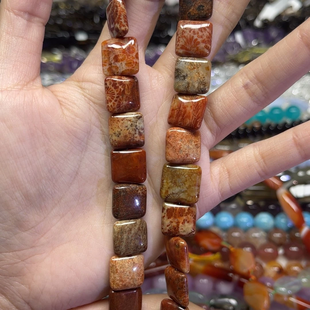 玛瑙/玉髓散珠天然红珊瑚玉卡12➕长条38厘米