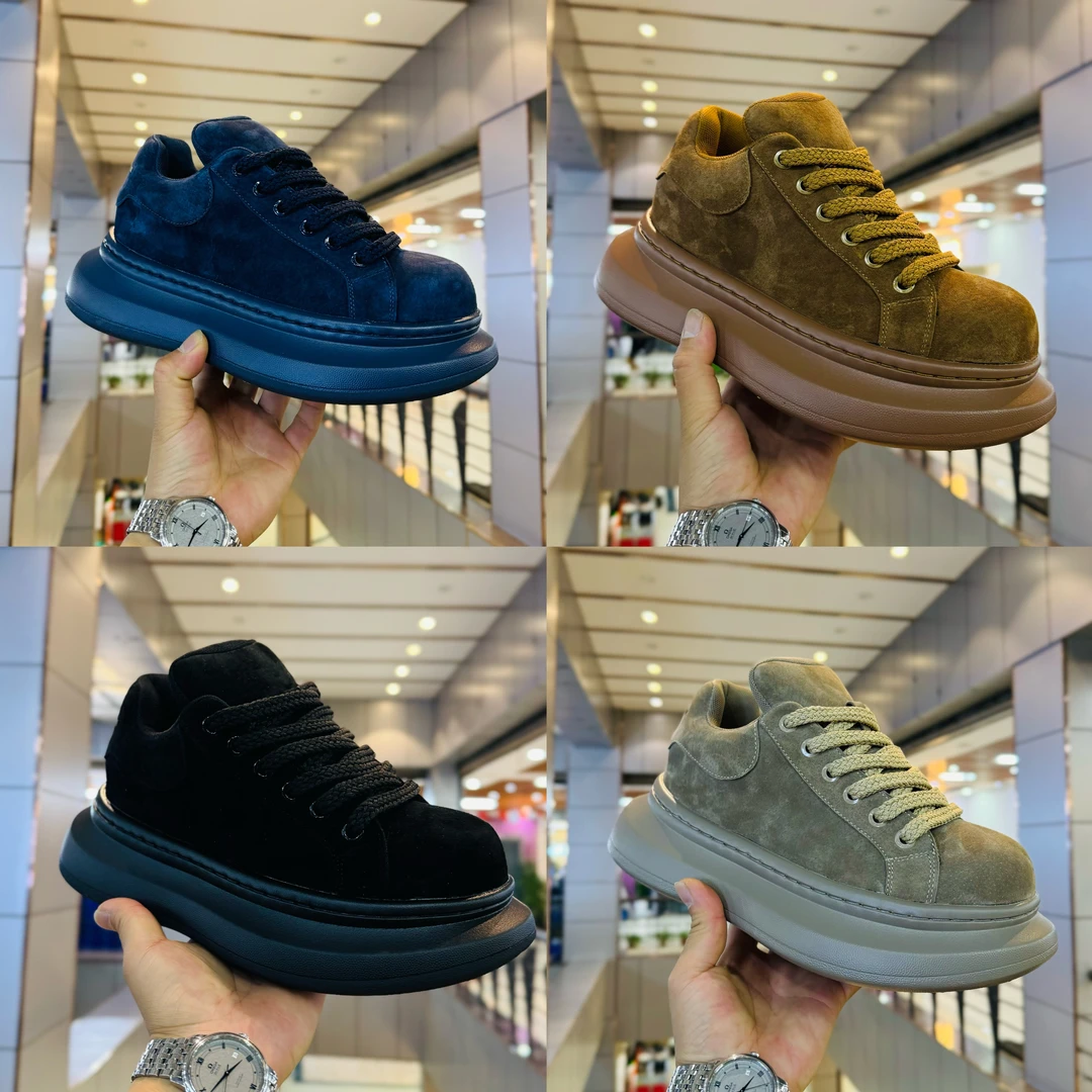 DL冬季新款男士磨砂皮面运动鞋时尚百搭厚底增高大头面包休闲鞋