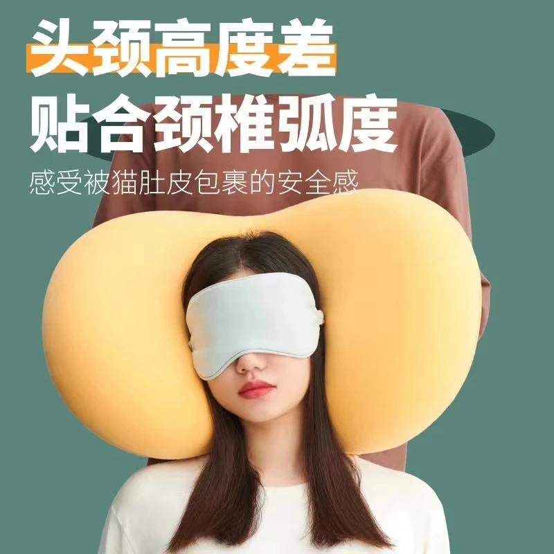 【专为颈椎不好人士设计】记忆棉猫肚皮枕超柔睡觉猫腹猫肚汽车枕