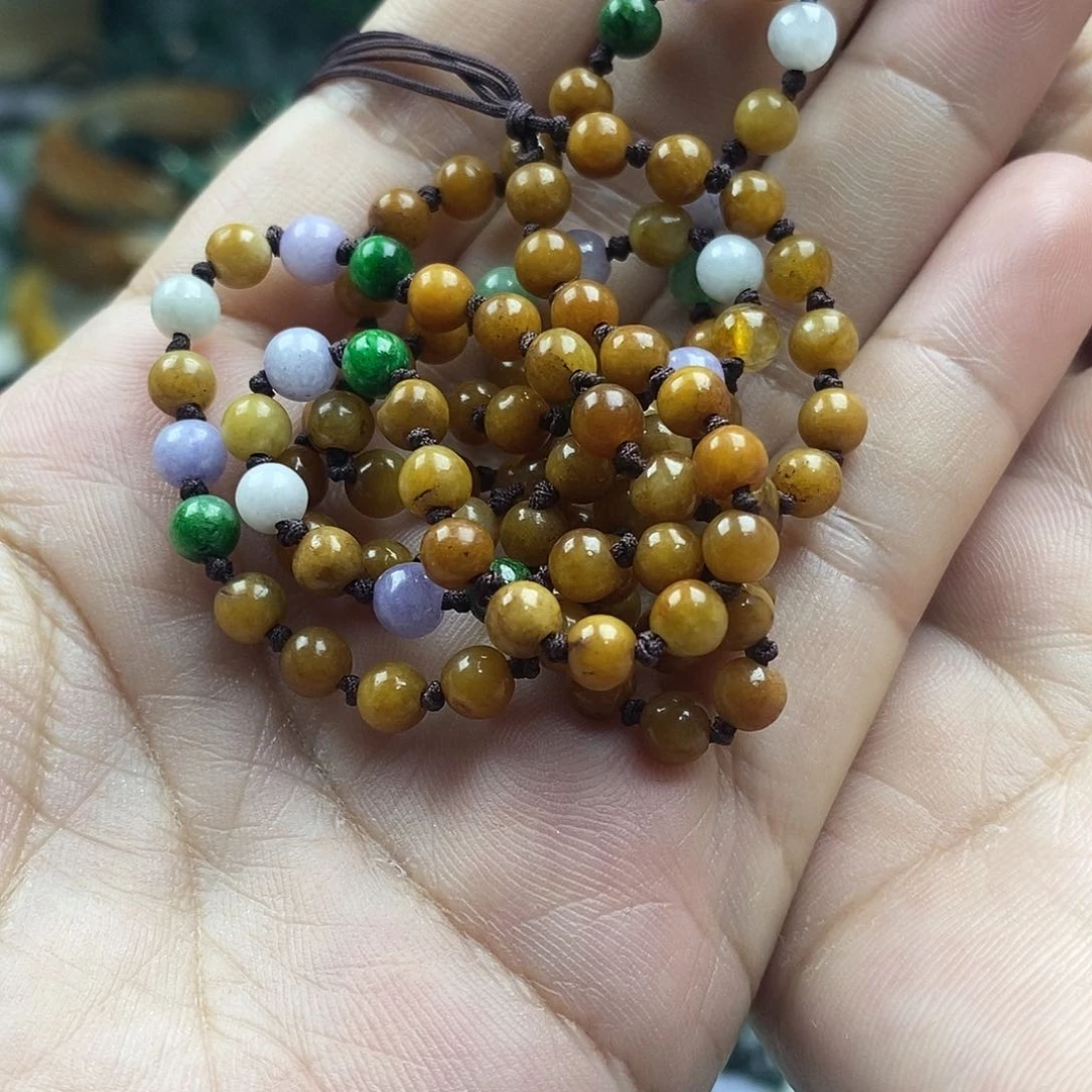 翡翠未镶嵌颈饰长项链