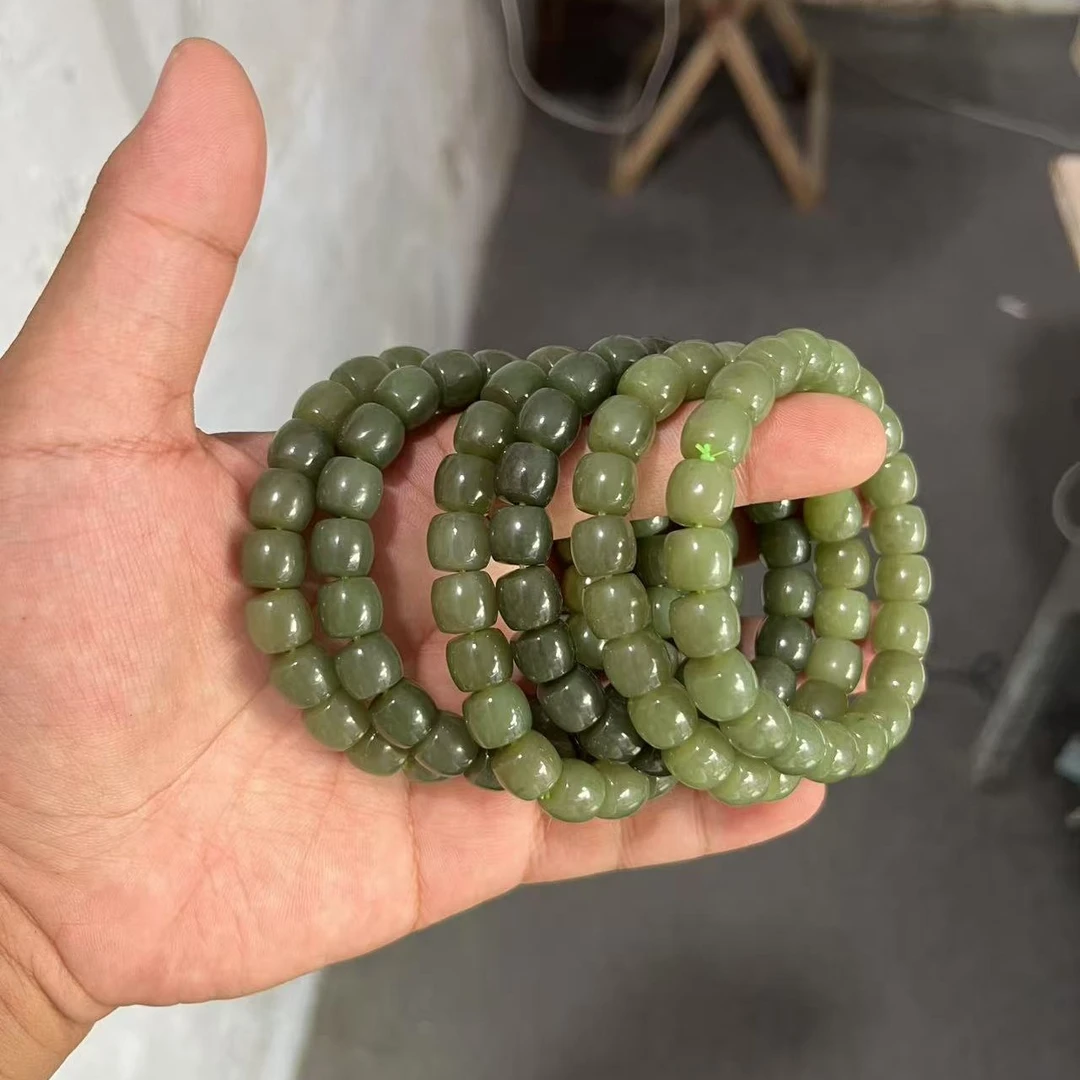 天然和田玉直切青卡10手串多样性拍一发一