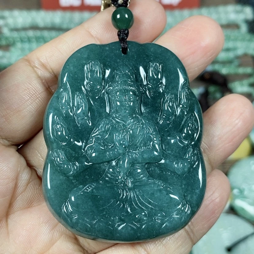 【闪购商品】翡翠颈饰未镶嵌玉吊坠翡翠玉大款千手观音