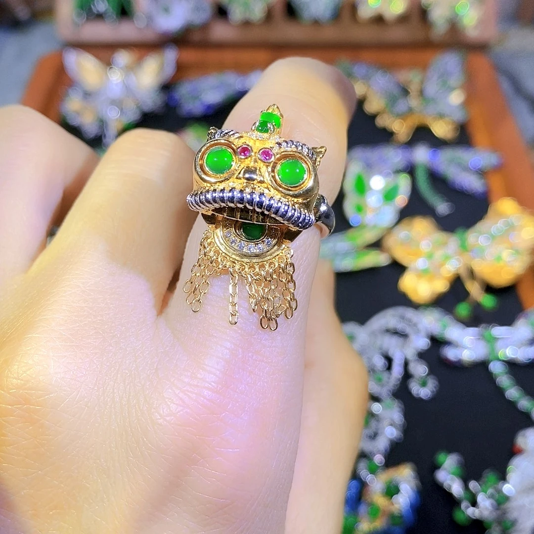 吊坠(不含链)银S925镶嵌翡翠