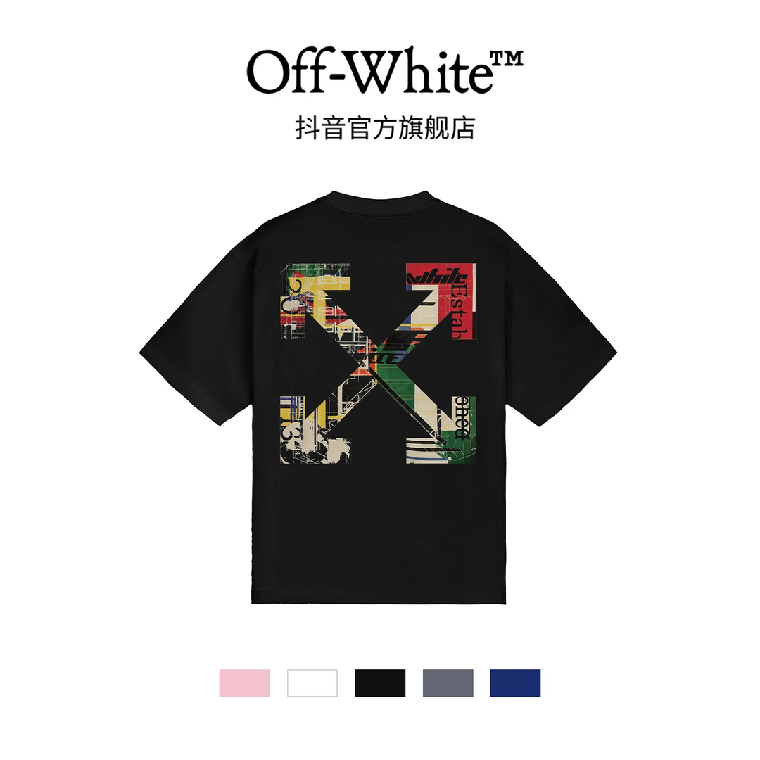 OFF-WHITESS26复古贴拼艺术涂鸦风格潮流艺术感短袖OFFTEGLOG539Q