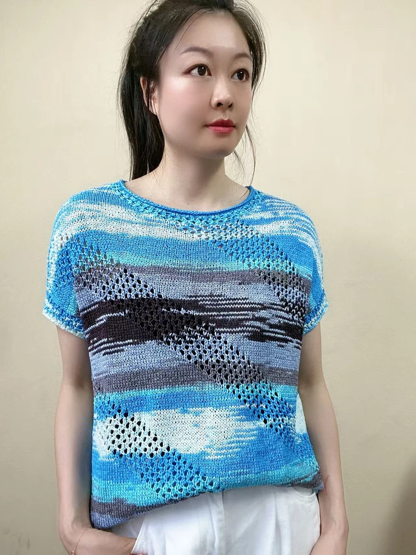 【材料包】段染扁带棉  斜纹镂空款 送视频教程