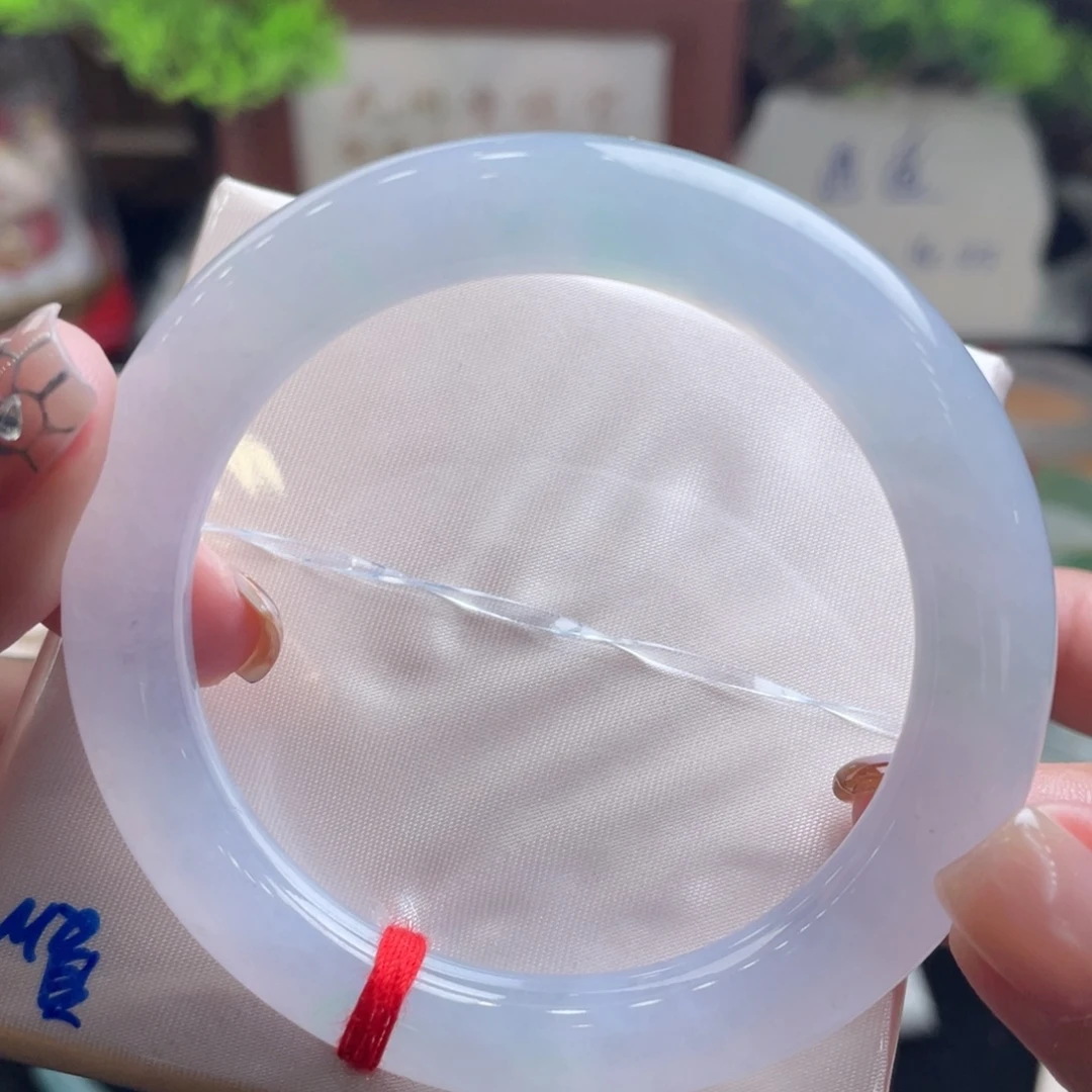 翡翠未镶嵌手镯51.9粉春