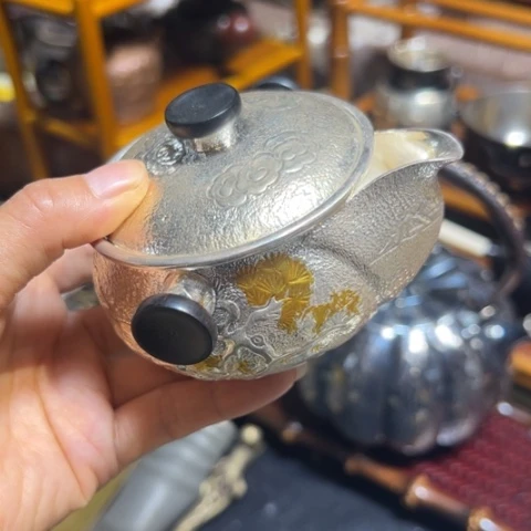 蜜安罐瓷香炉锡茶则