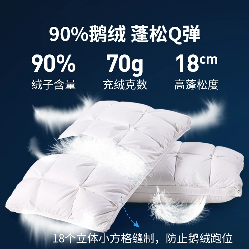 慕思乳胶枕头家用助护颈椎睡眠弹簧鹅绒枕单个装枕芯PCW1-115