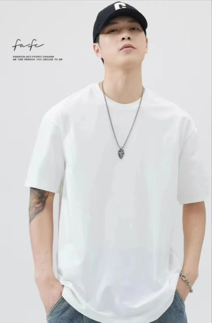 男士微阔版纯棉短袖T恤 休闲百搭 潮流时尚 节约运动 微阔有型