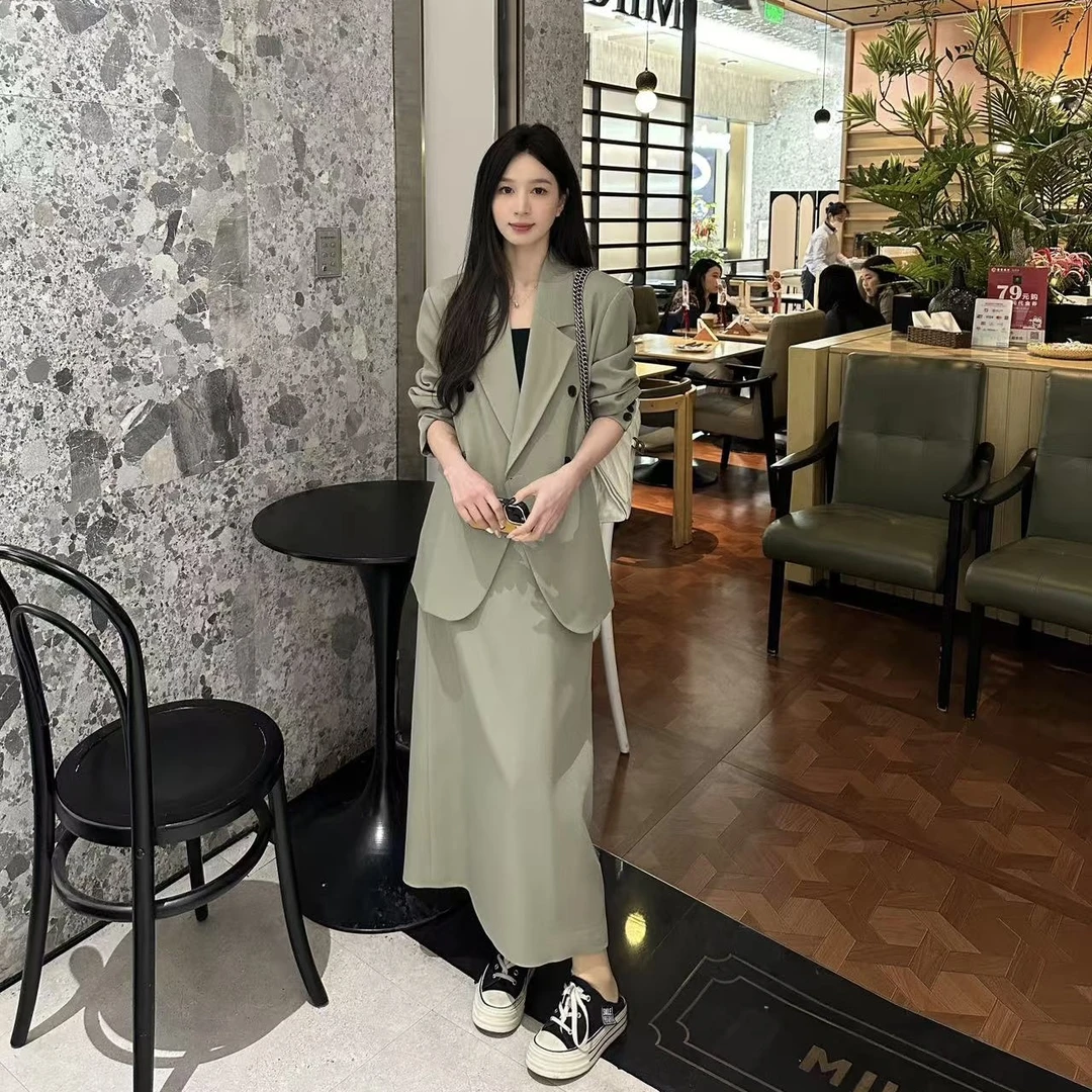 【XZ1293】Liixu时尚休闲气质设计感显瘦西装半身裙三件套女轻熟风