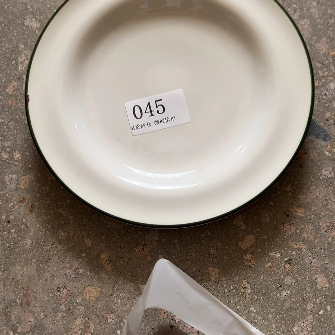 新骨瓷045tt绿边9寸盘