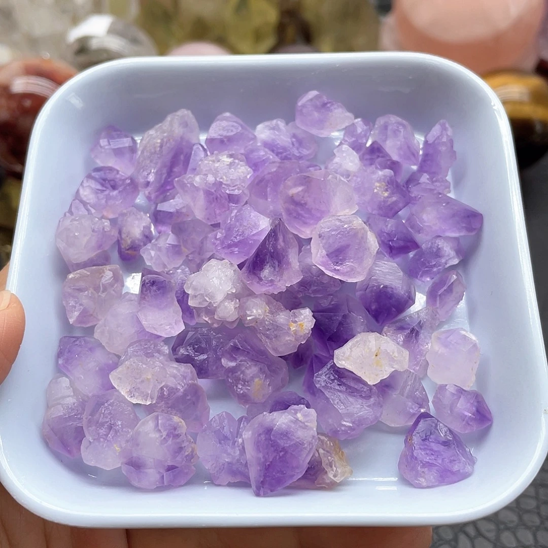 珠宝半成品紫晶未镶嵌15紫水晶碎石块