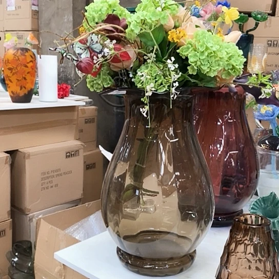 琉璃棕色高50厘米花瓶