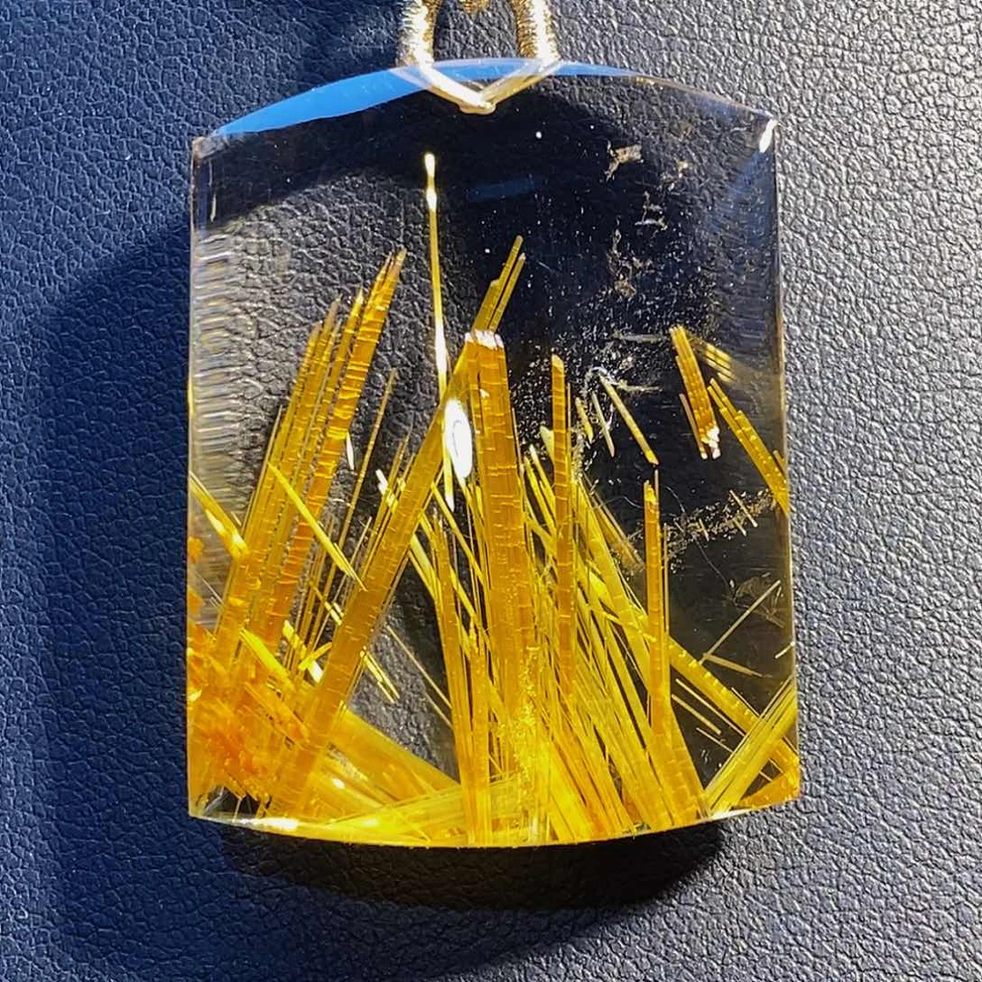 未镶嵌颈饰水晶天然钛晶板钛无事牌吊坠