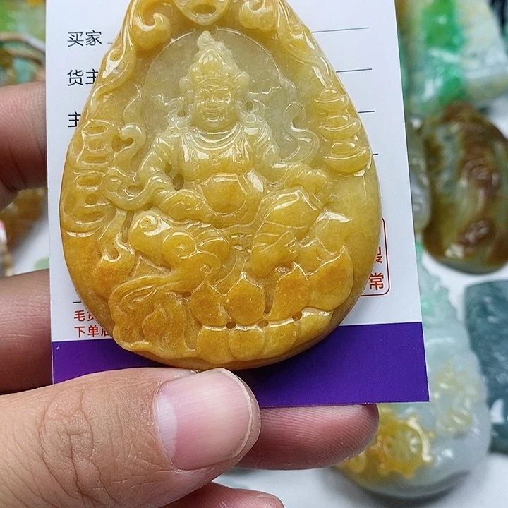 翡翠颈饰未镶嵌天然翡翠A货挂件