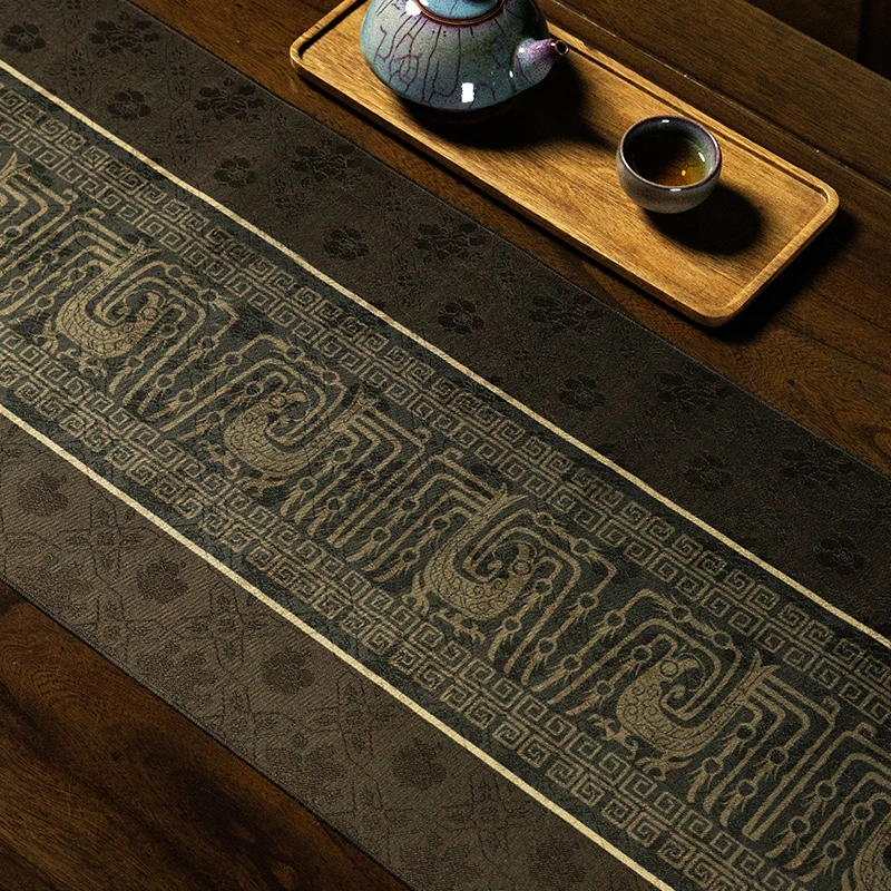 爱奇葩原创青铜凤仪中式茶席茶垫高档桌旗防水茶茶台茶桌垫布