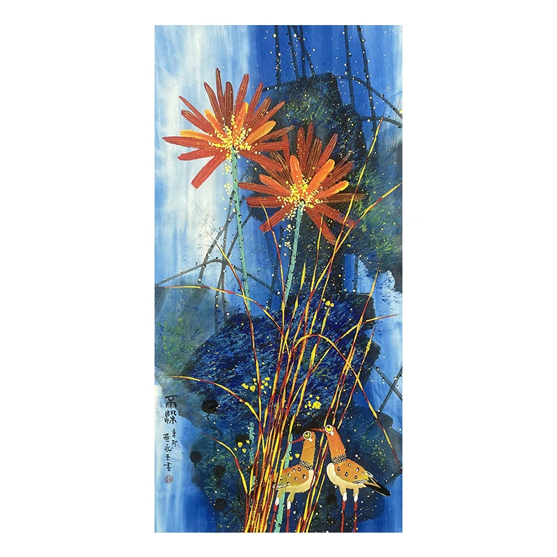 c-2664黄永玉花鸟软片50*100cm