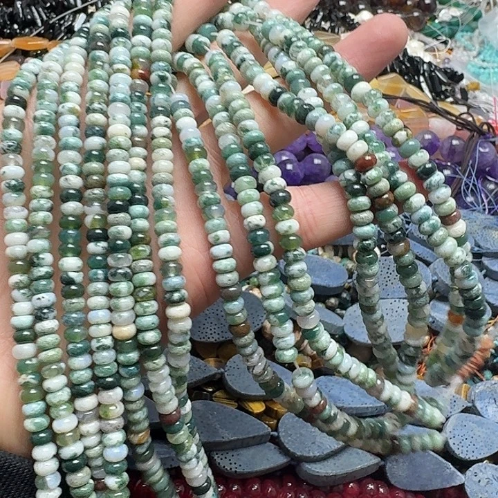 玛瑙/玉髓未镶嵌珠宝半成品一条6mm水草算盘