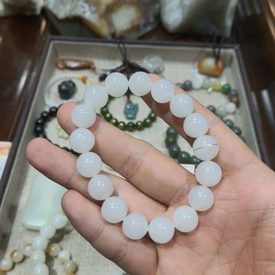 和田玉未镶嵌手链青海料野牛沟特细