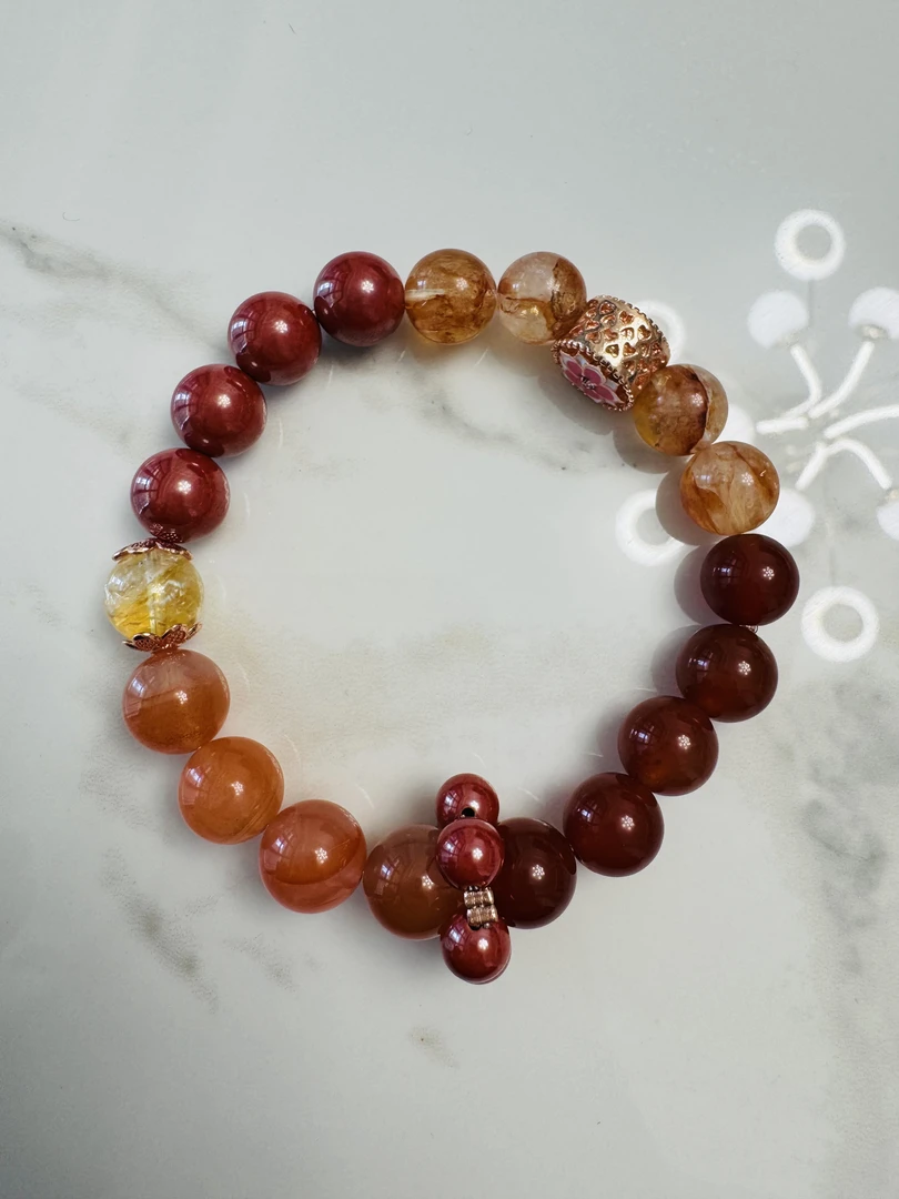 含辰砂工艺品朱砂 莲花 手串