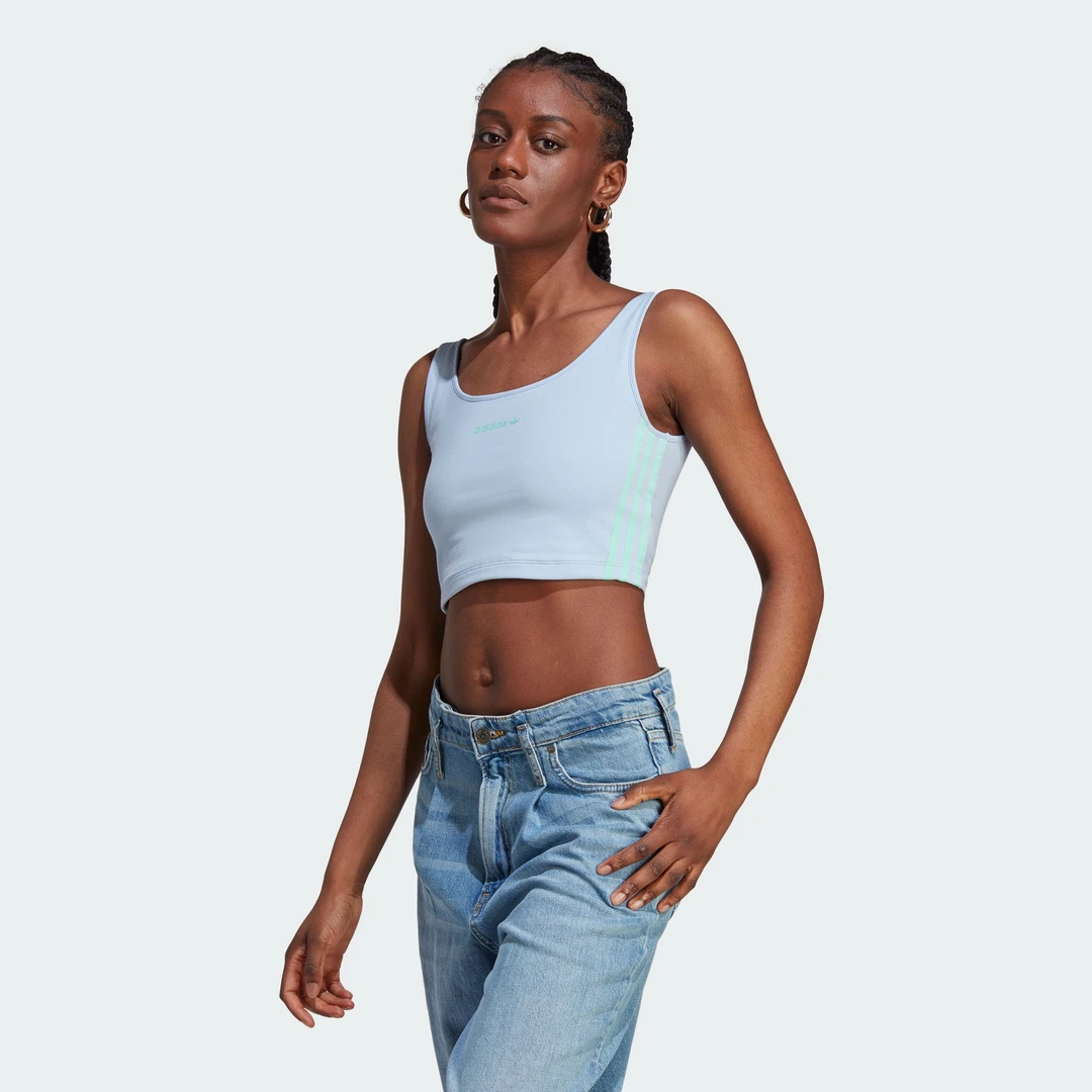 Adidas/阿迪达斯 女子三叶草CROP TANK TOP 运动吊带背心 IT8159