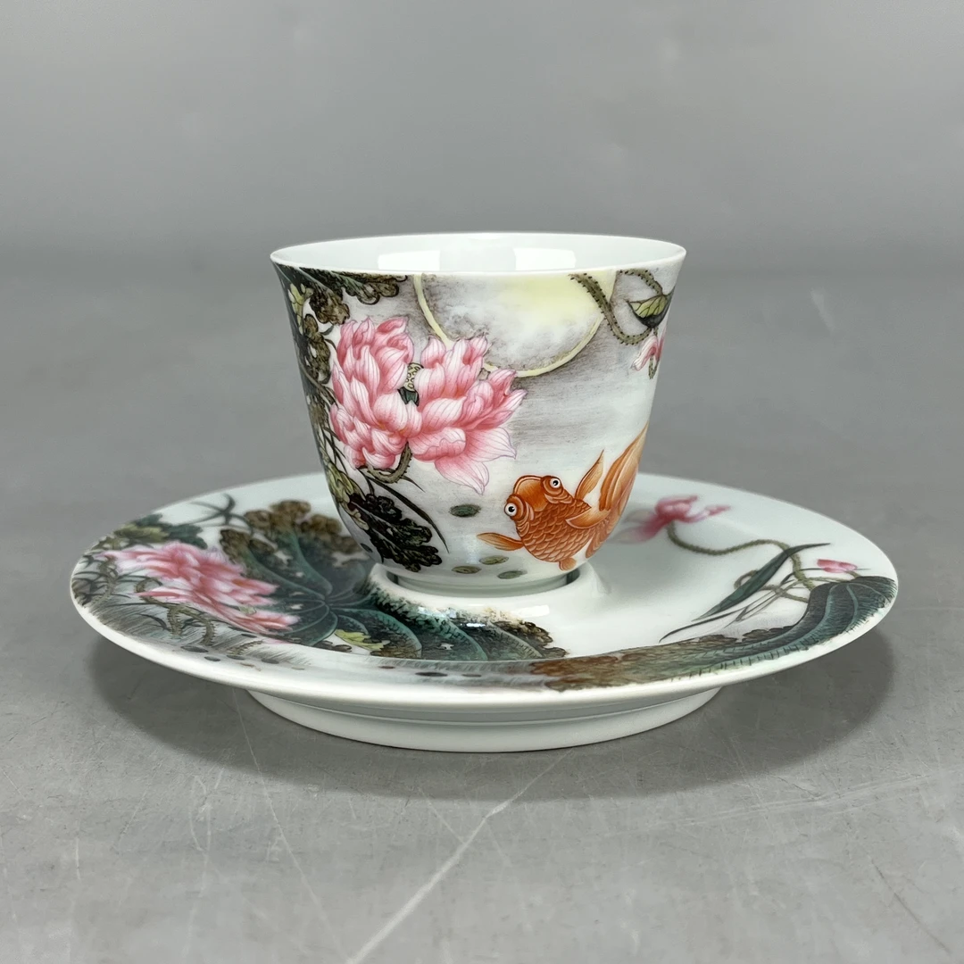 仿古瓷 仿古大清乾隆年制粉彩花卉纹茶具