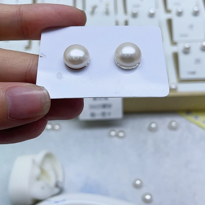 淡水珍珠耳饰银S925镶嵌哥****格