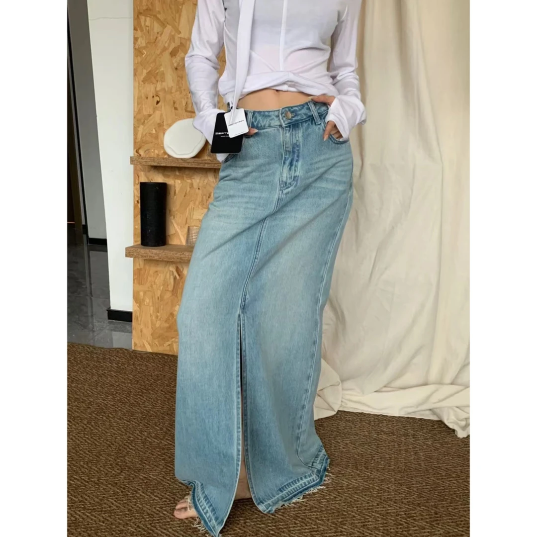 秋季新款断码捡漏.下摆大开叉牛仔裙 4261/11