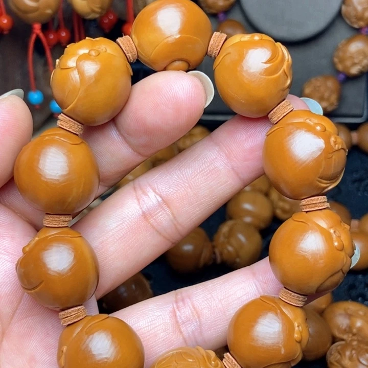 主播推荐，橄榄核手串，光弥勒