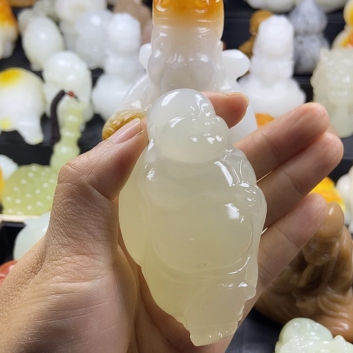 无花朵原石手把件