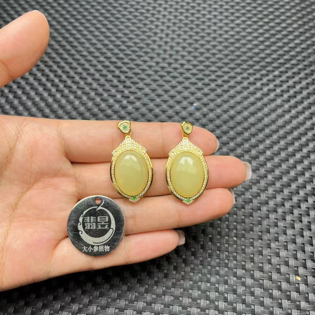 翡昱-B1-15512-和田玉吊坠S925银扣/约19*12*4/-多样性发其一C