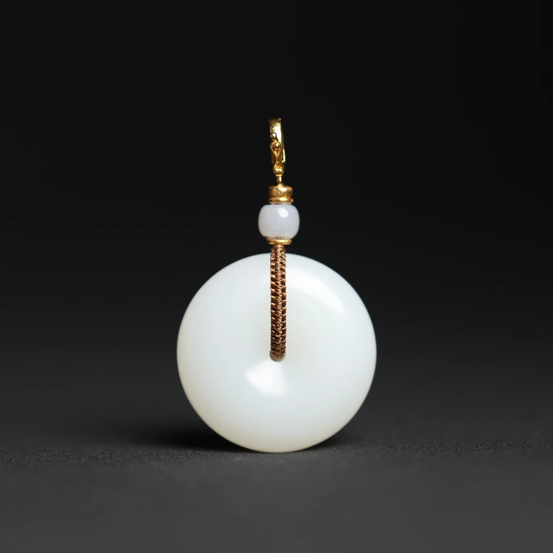 一团和气 | 严选精品和田玉顶俄白玉平安扣吊坠