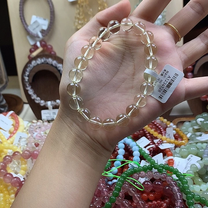 银S925镶嵌手链烟晶